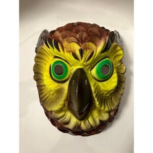 Vintage 1960s 1970s Cesar Style Owl Bird Animal Halloween Plastic Mask‎
